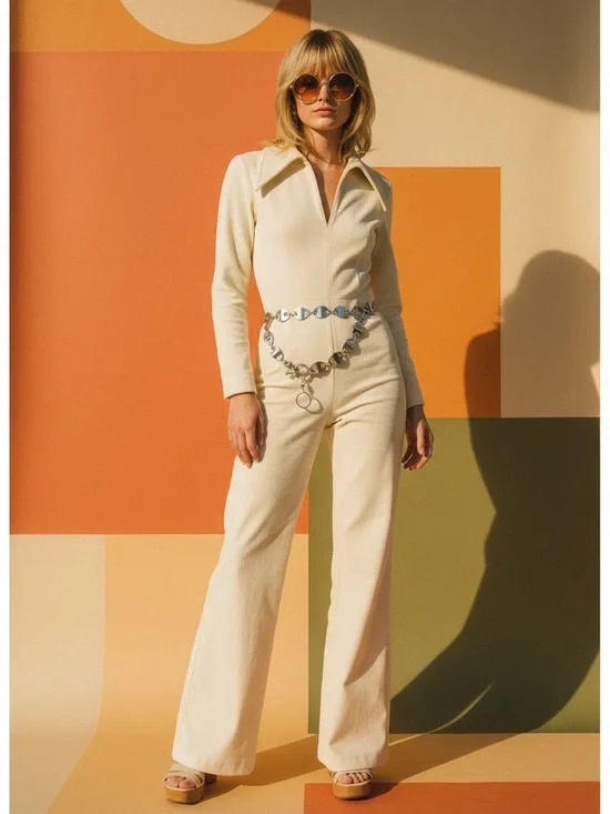 Vintage Silver Oval Chain Link Floral Concho Belt Size M/L - Picture 2 of 8